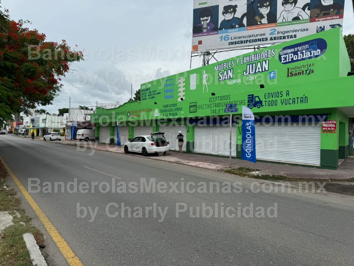 bandera publicitarria personalizada negocio muebleria